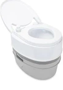 Camco Premium Portable Travel Toilet With Three Directional Flush and Swivel ...