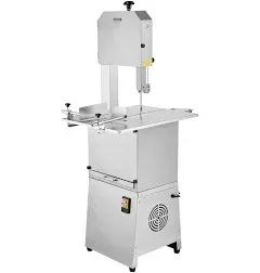 VEVOR Commercial Electric Meat Bandsaw, 850W Vertical Bone Sawing Machine, Stainless Steel 23.6" x 18.3" Workbench, Frozen Meat Cutter with 2 Blades