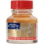 Winsor & Newton Calligraphy Ink, 30ml (1-oz) Bottle, Indian Red