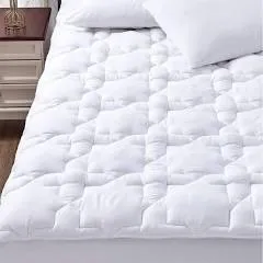 CozyLux Queen Mattress Pad Cotton Deep Pocket Mattress Cover Non Slip Breathable and Soft Quilted Fitted Mattress Topper Up to 18" Thick Pillowtop