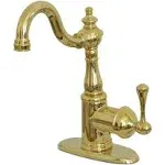 English Vintage Bar Faucet with Cover Plate, Polished Brass | Kingston Brass KS7492BL