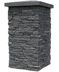 NextStone Slatestone 16" x 16" x 30" Faux Polyurethane Stone Column Wrap - Midnight Ash