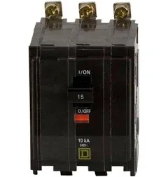 Square D QOB315 15 Amp Miniature Circuit Breaker 10 KA 120~240 VAC