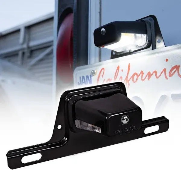 Trailer LED License Plate Light Bracket Mount Universal For RV Boat Truck EOR