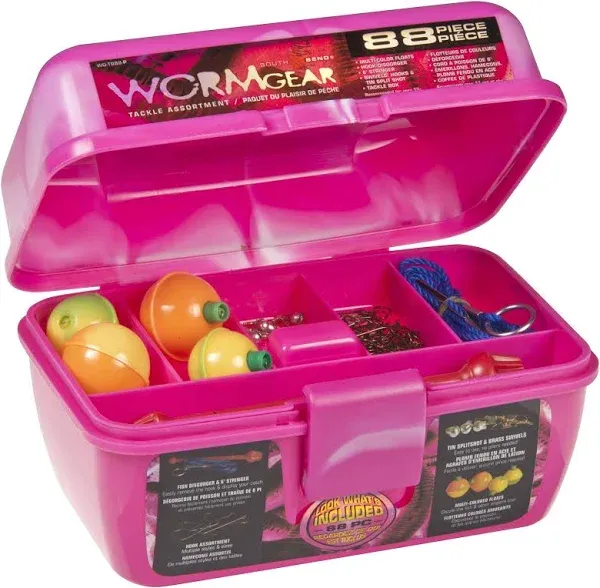 South Bend Worm Gear Fishing Plastic Tackle Box Pink,Fast arrival