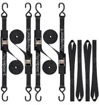 Ayaport Cam Buckle Tie Down Straps 20 feet 2200lbs Break Strength Securing Straps with S Hooks for Motorcycle, Kayak, Car, Truck, Dirt Bike