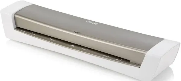 Mead Laminator, Thermal, HeatSeal PRO Lamination Machine, 12.5" Max Width, includes EZAlign Laminating Sheets / Pouches (M1701875), White, Gray, 3" x 18.5" x 5"