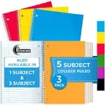 Rosmonde 5 Subject Notebook College Ruled 3 Value Pack 300 Pages 150 Sheets 8...