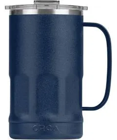 ORCA 28 oz. Metal Insulated Beer Stein Drink Mug Tumbler with Handle and Lid; Keeps Drinks Ice Cold - Pearl Gloss