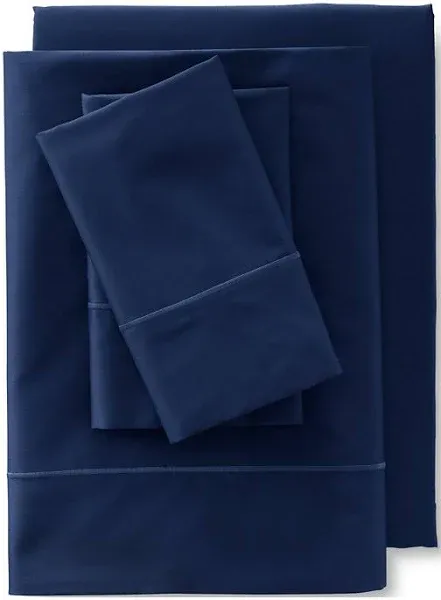 Lands End 400 Thread Count Premium Supima Cotton No Iron Sateen Bed Sheet Set