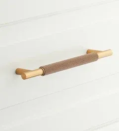 🔥 NEW Signature Hardware ARLES KNURLED BRASS CABINET PULL - POLISHED BRASS