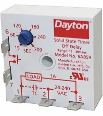 Dayton 6A859 Solid State Timer Relay