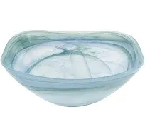 Badash Aqua Blue Alabaster Glass Centerpiece Serving Bowl