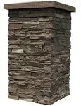 NextStone Slatestone Column Wrap-sq ft Brunswick Brown Faux Stone Veneer | 30 SLS-CWK-BB