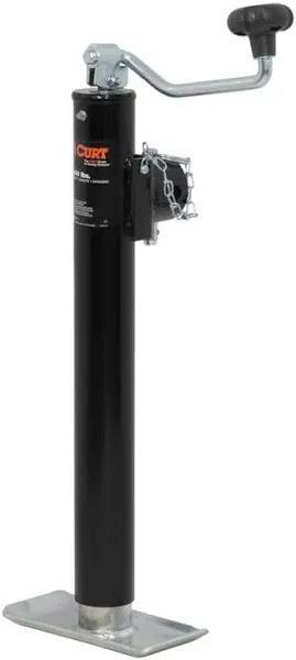 CURT 28356 Weld-On Pipe-Mount Swivel Trailer Jack, 5,000 lbs. 15 Inches Vertical Travel, CARBIDE BLACK POWDER COAT