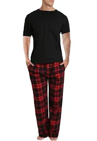 Men’s Pajama Set 2 Piece PJ with Crew Neck Tee and Pants