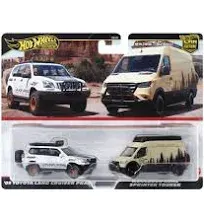 Hot Wheels TOYOTA LandCruiser &amp; MERCEDES Sprinter Tourer 2024 Car Culture 2 Pack