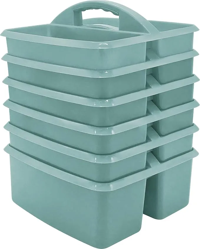 Teacher Created Resources Calming Blue Portable Plastic Storage Caddy 6-Pack