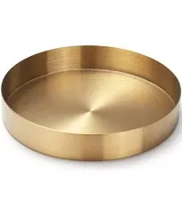 Round Gold Tray Stainless Steel Jewelry, Make up, Candle Plate Decorative Tra...