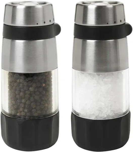 OXO Good Grips Mess-Free Salt and Pepper Grinder Set Brand New