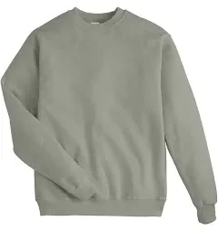 Hanes Men&#039;s Grey EcoSmart Fleece Long Sleeve Pullover Crewneck Sweatshirt Medium