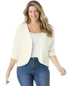 Rib Trim Cardigan Shrug