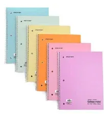 Mintra Office Spiral Notebooks Pastel College Ruled 6 Pack 70 Sheets