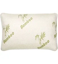 Bamboo Memory Foam Pillow with Removable Cover - White/Green