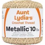 Aunt Lydia's Metallic Crochet Thread Size 10 Natural & Gold