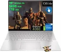 HP Envy 16 Designer Laptop | 16" WQXGA IPS 120Hz Touch 400nits 100% sRGB | Intel 14-core i7-13700H | 16GB DDR5 1TB SSD | GeForce RTX 4060 8GB Graphic | Backlit Thunderbolt Win11Pro w/DLCA Accessory