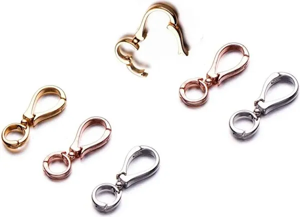 Zpsolution Double Opening Interchangeable Pearl Enhancer Connector Shortener Pendant Bail Clasp Infinity Figure Eight Shaped Silver/Gold/Rose Gold