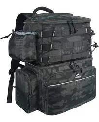 Large Fishing Tackle Backpack with Cooler and Rod Holders