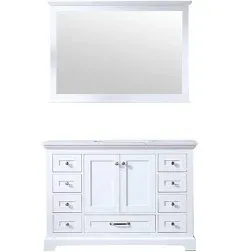 Dukes 48 in. W x 22 in. D Dark Grey Single Bath Vanity, Carrara Marble Top and 46 in. Mirror