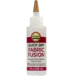 Aleene&#039;s Quick Dry fabric Fusion Permanent Fabric Adhesive, 4 Ounces, Clear 