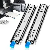 YENUO Heavy Duty Locking Drawer Slides Full Extension Runners With Lock 12 14 16 18 20 22 24 26 28 30 32 34 36 38 40 Inch Side Mount Ball Bearing Rails Track Glides 250 Lbs 1 Pair (14 Inch, With Lock)