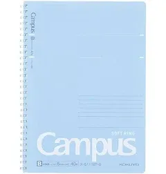 Kokuyo Campus Soft Ring Notebook, Semi-B5, B 6mm Dot Ruled, 34 Lines, 40 Sheets, Blue, Set of 2, Japan Import (SU-S111BT-B)