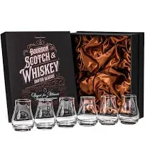 Set of 6 Glassique Bourbon, Scotch, Whiskey Tasting Glasses Professional 3.5 oz