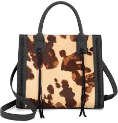 Wrangler Tote Bag for Women Western Cowhide Purse and Wallet Set