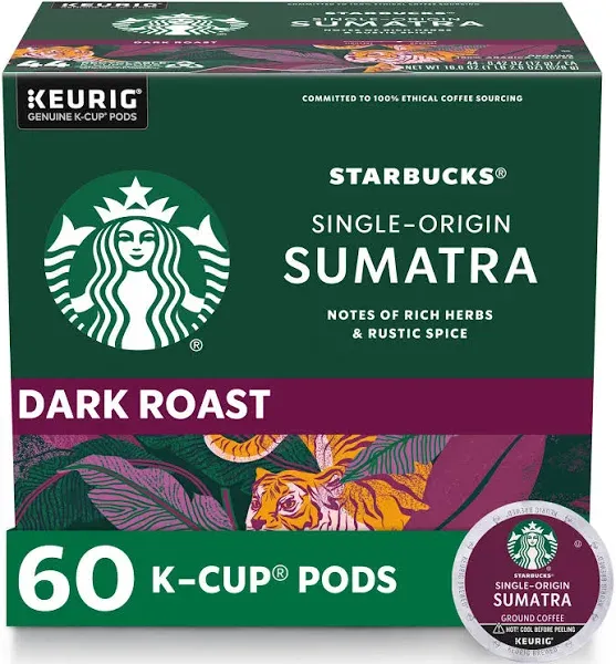 Starbucks Sumatra 100% Arabica Dark Roast Ground Coffee Bag - 18 Oz