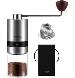 Gold Manual Coffee Grinder Stainless Steel Burr Coffee Grinder With Portable Bag