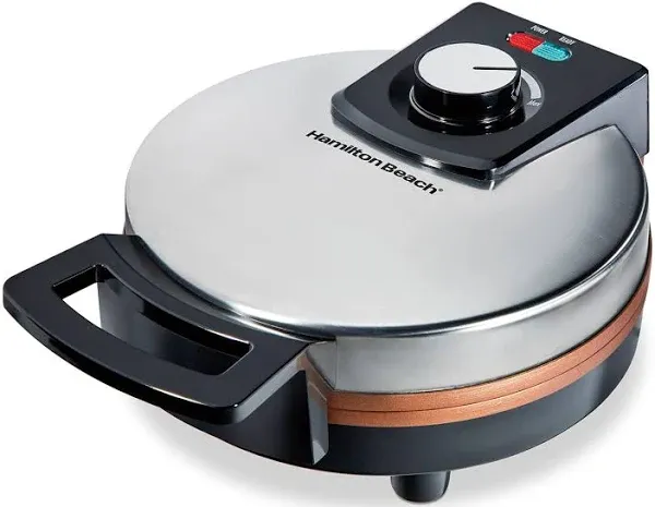 Hamilton Beach Belgian Waffle Maker with Non-Stick Copper Ceramic Plates