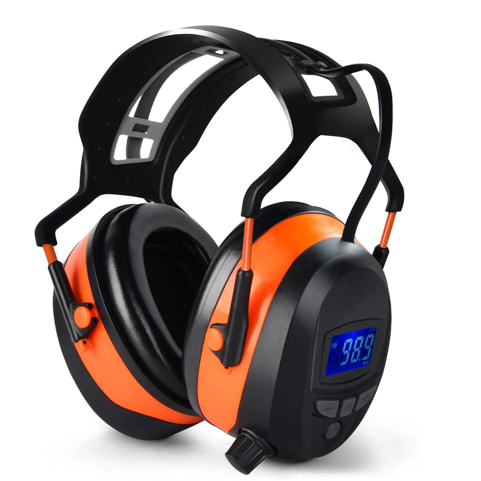 GARDTECH Ear Defenders, Noise Cancelling Headphones with Bluetooth MP3 FM Radio, NRR 29dB Safety Ear Muffs with LCD Display and 4GB Built-in SD Card