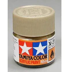 Tamiya &#034;Mini&#034; Acrylic model paint - X-31 81531 Titanium Gold (gloss)