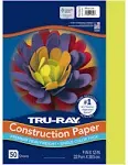 Tru-Ray Construction Paper, 76 lbs., 9 x 12, Brilliant Lime, 50