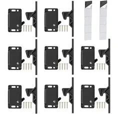 RV Drawer Latches and Catches, 8 Pack RV Cabinet Door Latches and Catches, 10 LBS Pull Force Latch for RV Camper Motor Trailor Home Office Cabinet Drawer, with Mounting Screws and Double-Sided Tape