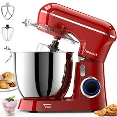 Honinst 6.5 QT Electric Stand Mixer, 10+P Speeds Lightweight with Tilt-Head Kitchen Stand Mixer, Dough Hook, Whisk, Beater and Bowl, Food Mixer for Baking, Cake and Most Home Cooks