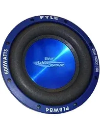 Pyle Car Vehicle Subwoofer Audio Speaker - 8 Inch Blue Injection Molded Cone, Blue Chrome-Plated Plastic Basket, Dual Voice Coil 4 Ohm Impedance, 600 Watt Power, Vehicle Stereo Sound System PLBW84