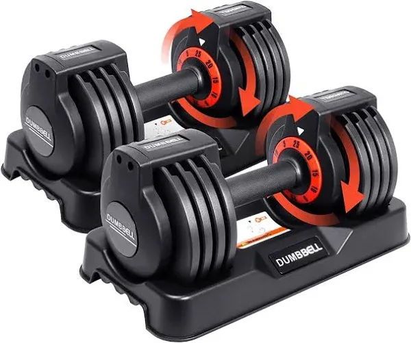 Pair Adjustable Dumbbells Weights Set