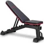 Deracy Adjustable Weight Bench for Full Body Workout, Incline and Decline Weight Bench for Indoor Workout, Home Gym (Red)