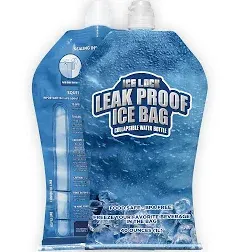 Large Leakproof Ice Bag. Reusable Ice Pack for Cooler - Long Lasting Instant Cooler Ice Packs - Drop in Cubed Ice to Make Cold, Dry Freezer Packs for Coolers - Drink Your Ice When It Melts